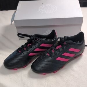 NWT Adidas Goletto VIII FG J Soccer Cleats GX6907 Size 3 Kids Black & Pink